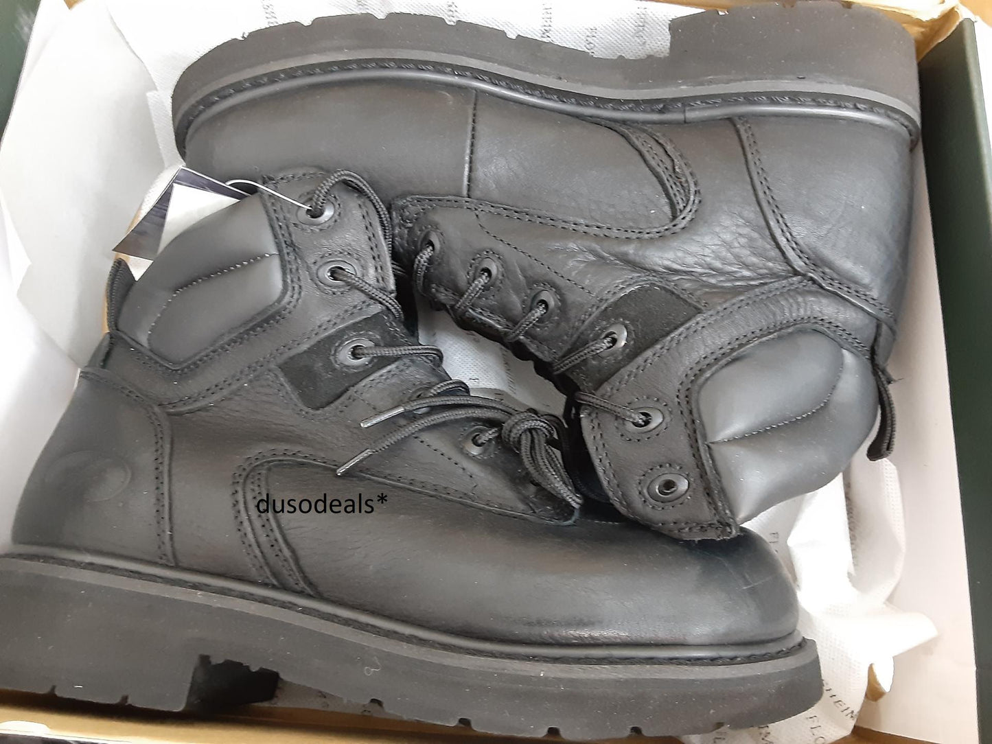 Florsheim 6" Black, Extra Wide, Goodyear Welt, Steel Toe, EH, FE685, Size 8D Men