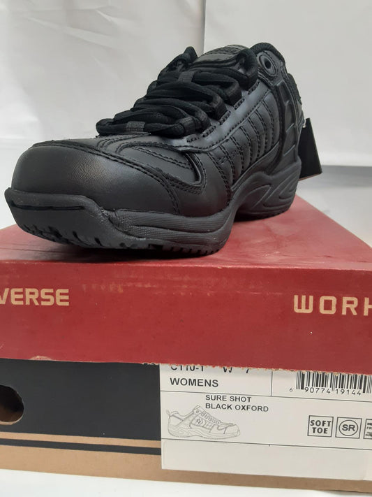 Converse Work 'SureShot' Black, Oxford- Men: 5/ Women:7 Wide, Soft Toe, SR- NEW