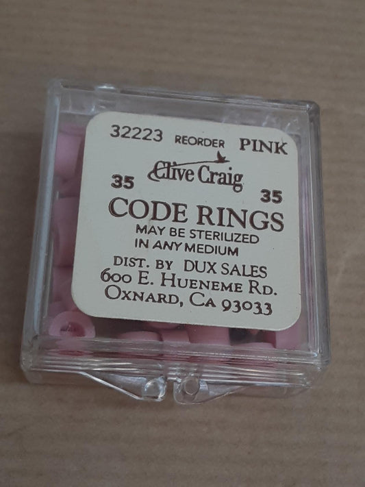 Clive Craig by Dux Sales - Code Rings- Pink- Pack of 35
