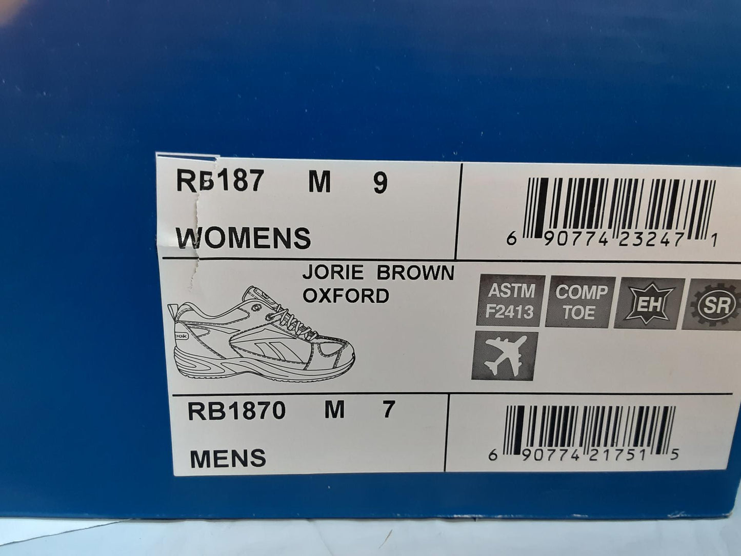 Reebok Work RB1870 Jorie Oxford- Brown- DEFECTS -HEELS COMING APART- W 9/ M 7