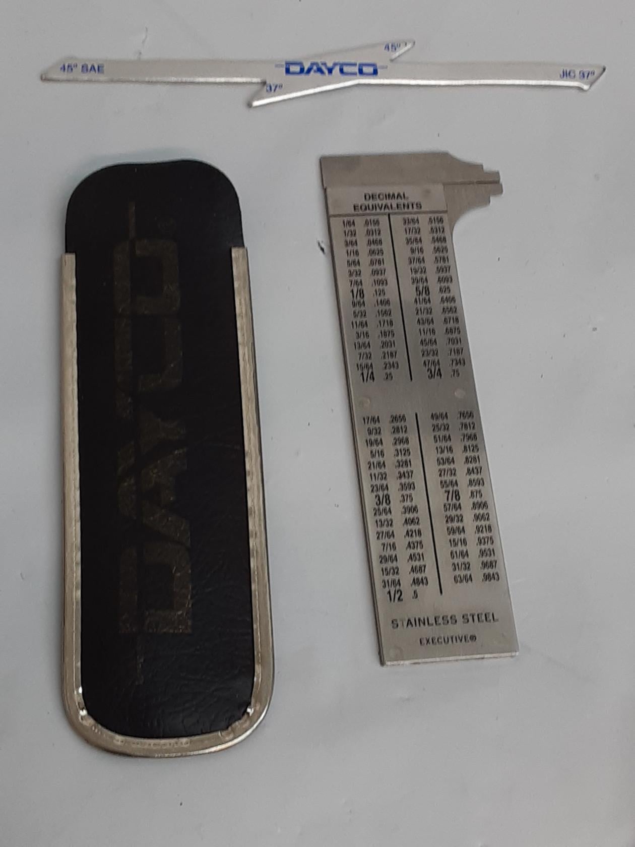 Dayco  Caliper The Executive Pocket Chum - Decimal Equivalents