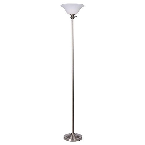 Hampton Bay 71.25 in. Nickel Torchiere Floor Lamp