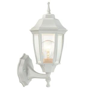 Hampton Bay White 1 Light Outdoor Dusk to 14.5" h x 6.5" w x 7. White