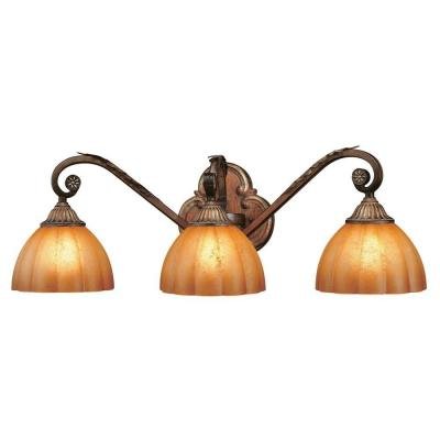 Chateau Deville 3-Light Walnut Bath Light Deville Walnut