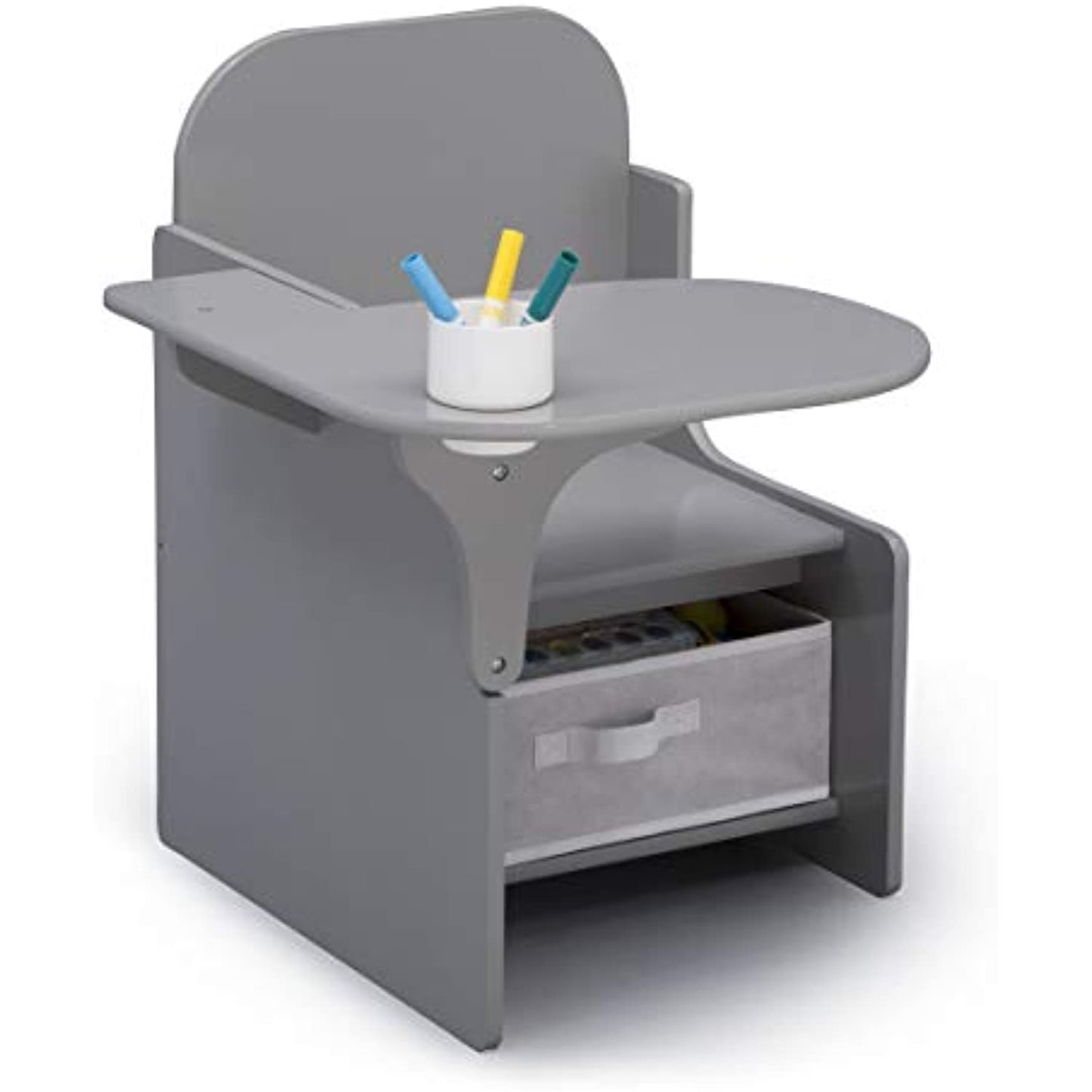 Delta Children MySize Chair Desk with Storage Bin, Grey (open box)