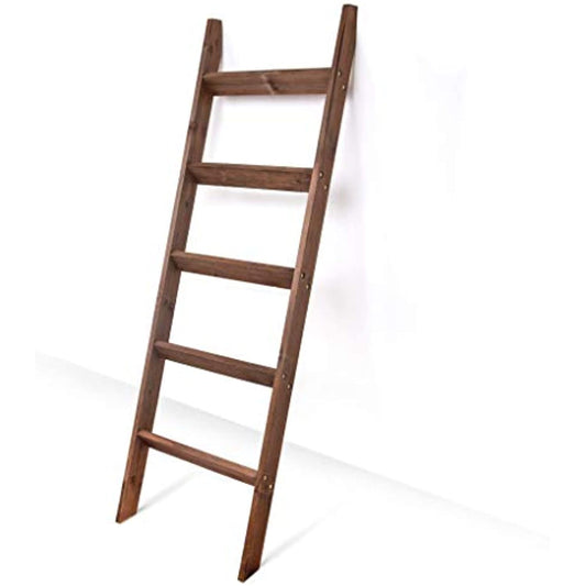 Blanket Ladder 5 ft. Wood Rustic Decorative Quilt Ladder. Brown (Preowned-USED)
