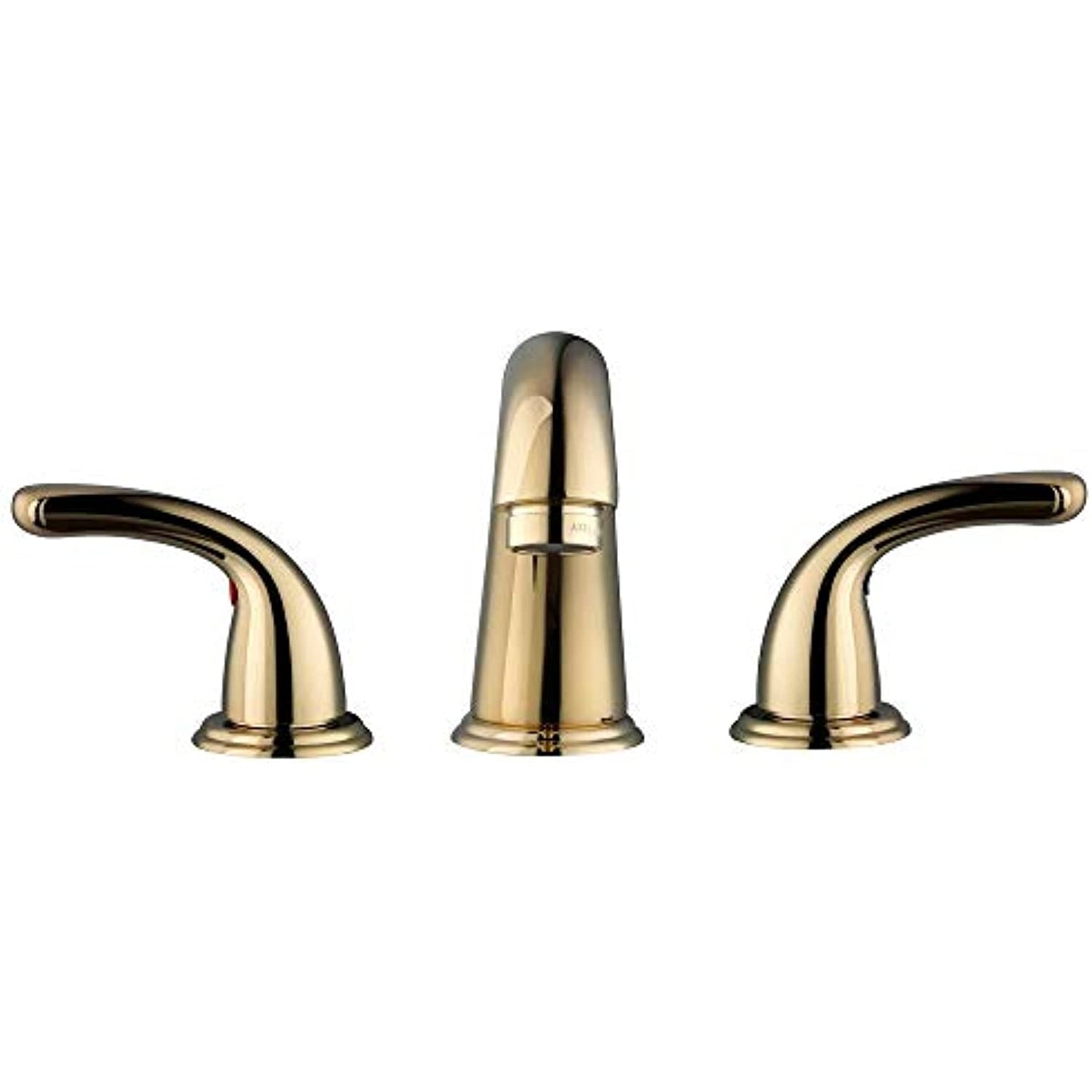 Builders 8 in. Widespread 2-Handle High-Arc Bathroom Faucet in Polished Brass