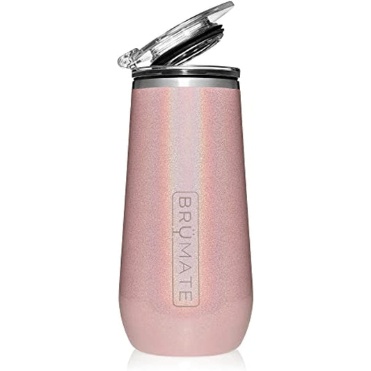 BrüMate 12oz Insulated Champagne Flute With Flip-Top Lid - Made With Vacuum