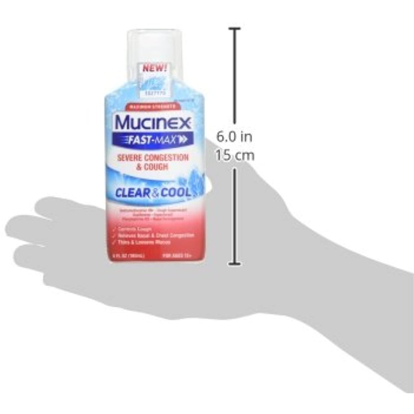 3 Pack Mucinex Fast-Max Clear & Cool, Severe Congestion & Cough 6oz EXP 1/22