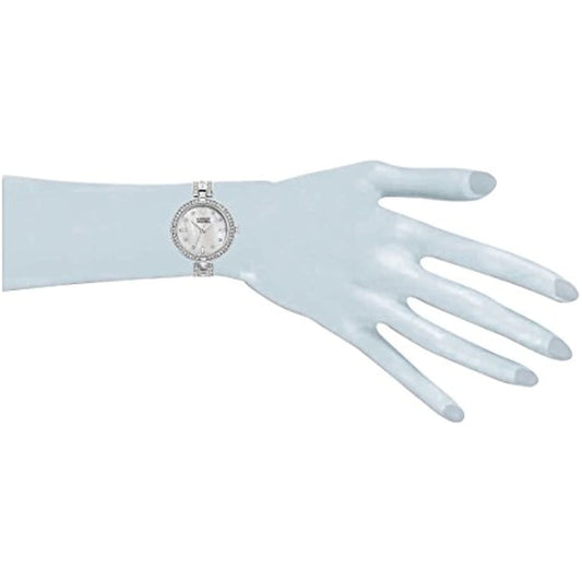 Badgley Mischka Silver Tone Swarovski Crystal Women's Bangle Watch NO BOX