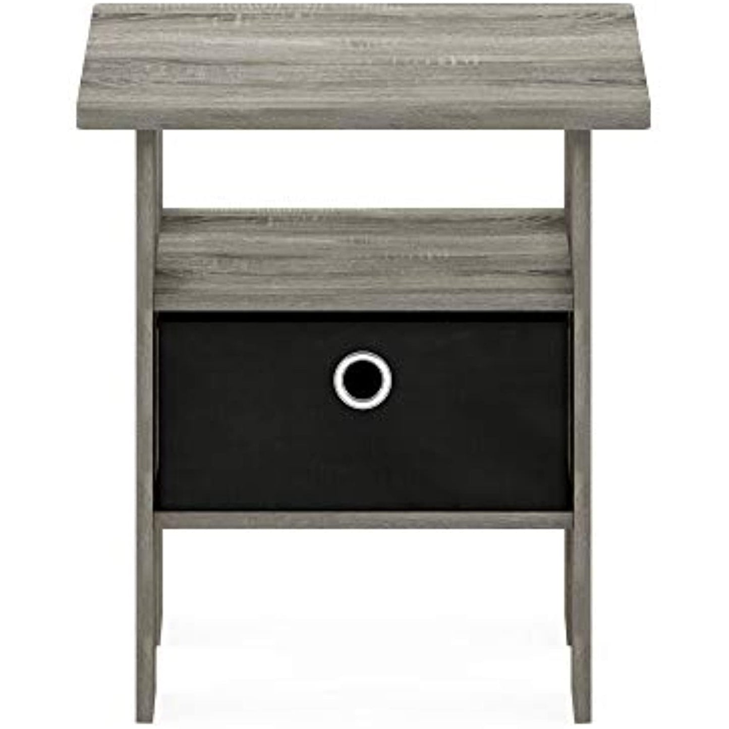 Furinno 11157  End Table Nightstand with Bin Drawer, French Oak Grey- OPEN BOX