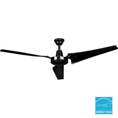 Hampton Bay 60 in. Black Industrial Ceiling Fan