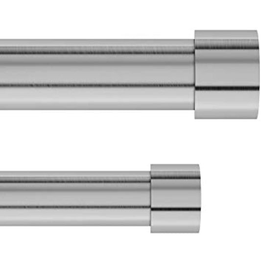 UMBRA Double Drapery Rod Set 66"- 120" L, 1" Front- Missing Covers/ screws -USED