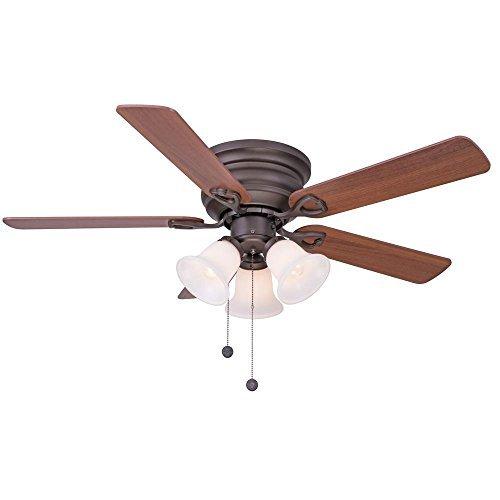 Clarkston 44 In. Oiled Rubbed Bronze Ceiling Fan with Light Kit