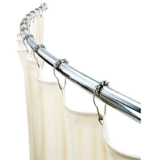 bath bliss Curved Shower Rod Adjustable Length 6 ft, Chrome, 5890-chr-bx