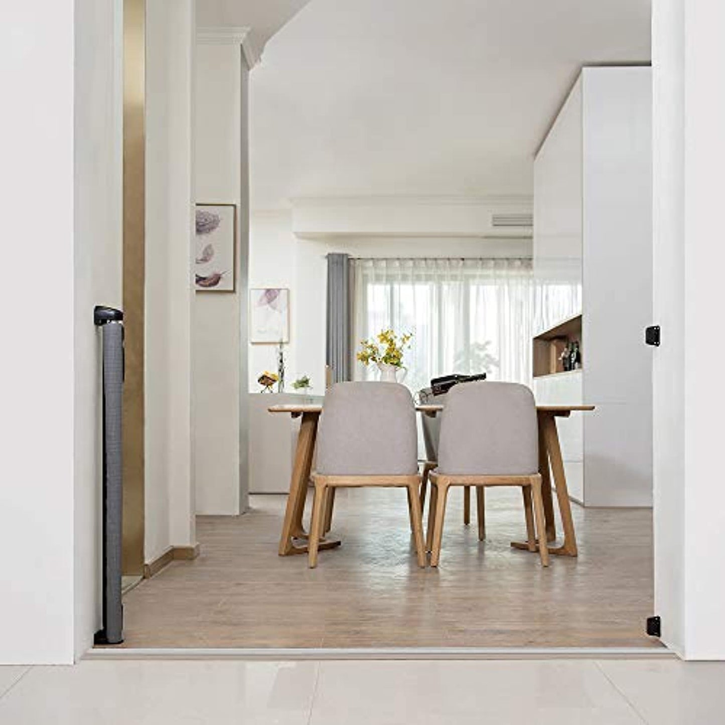 EasyBaby Extra Wide/ Tall Retractable Baby Gate Up to 71" Wide, 39.3" -Grey