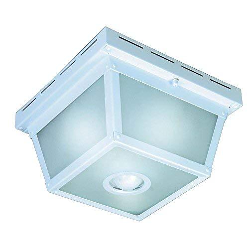Hampton Bay 360 Degree Square 4-Light White Motion Sensing Outdoor Flush Mount