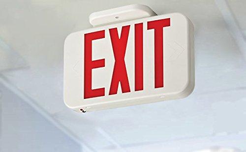 Lithonia Lighting EXR EL M6 Contractor Select Red LED Backup Battery Exit Emergency Sign, Back Text