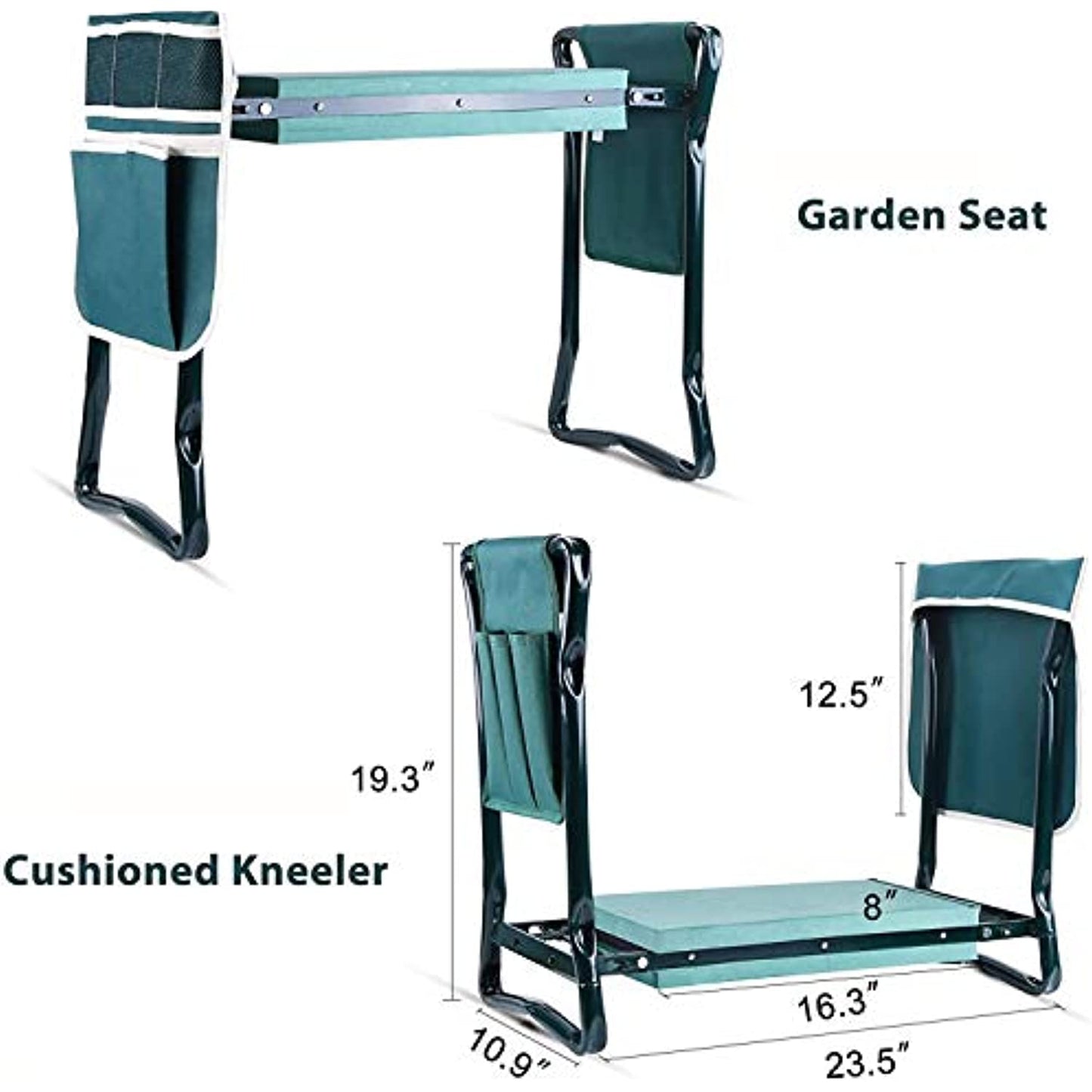 Ohuhu Upgraded Garden Kneeler and Seat with Thicken & Widen Soft Kneeling Pad