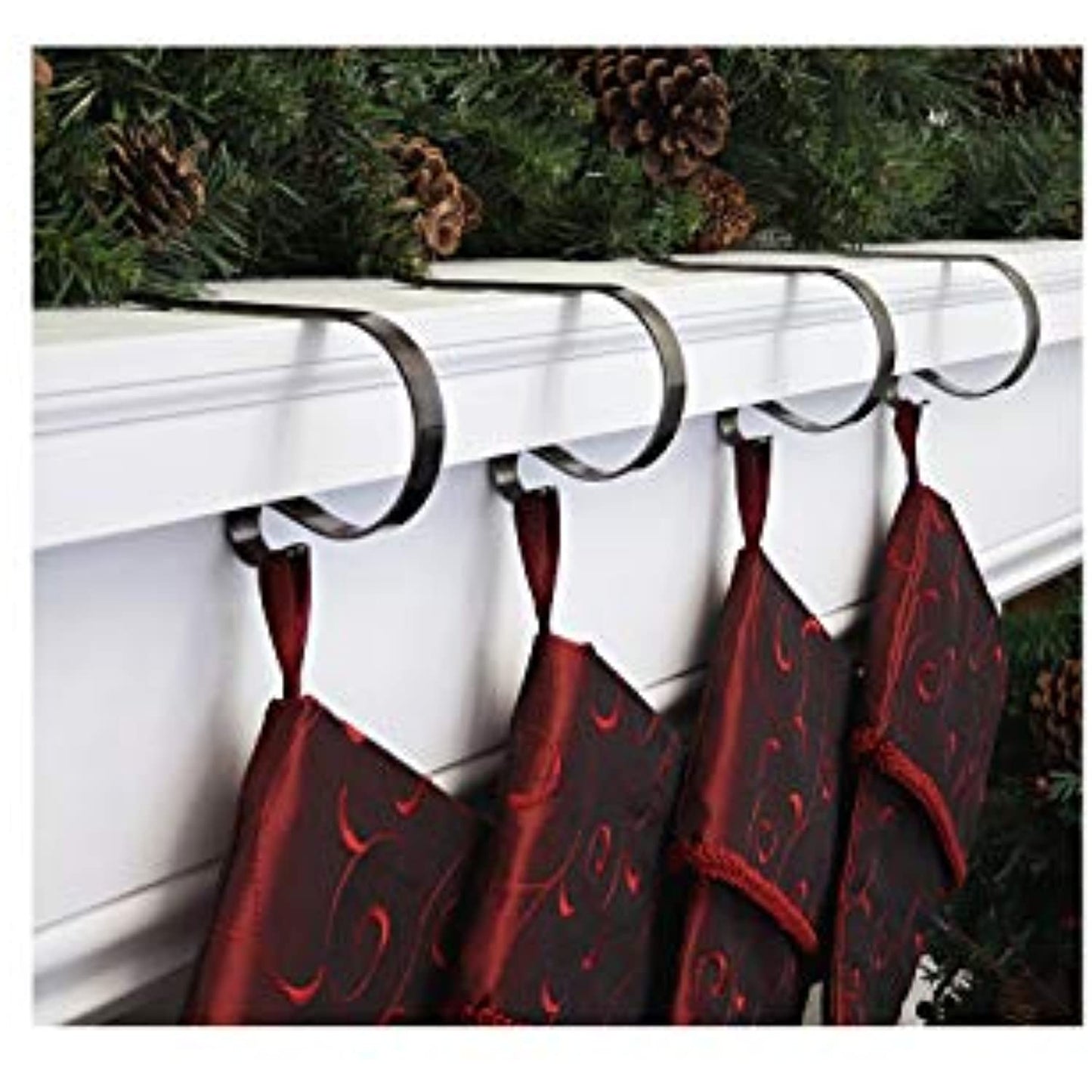 Haute Decor The Original MantleClip Stocking Holder- 4 Pack (Oil-Rubbed Bronze)