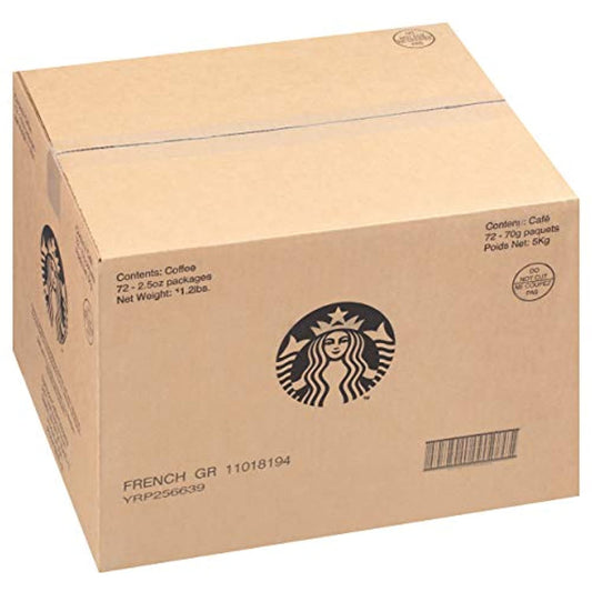 Starbucks French Roast 72 Individually Wrapped Packs of 2.5 oz. Best By 7/2020