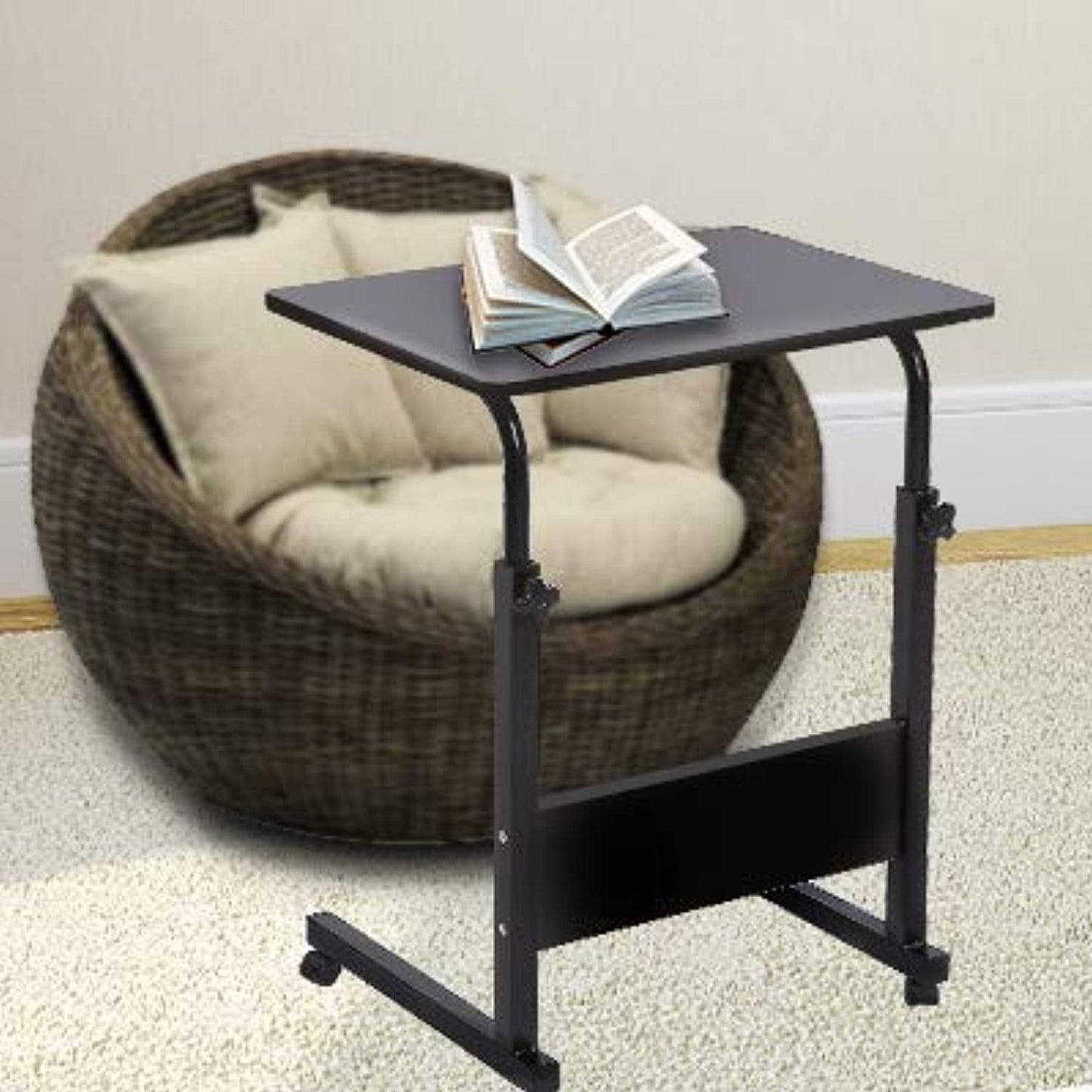 OAK3 Height Adjustable Laptop Desk for Home Office (Black) -OPENBOX-