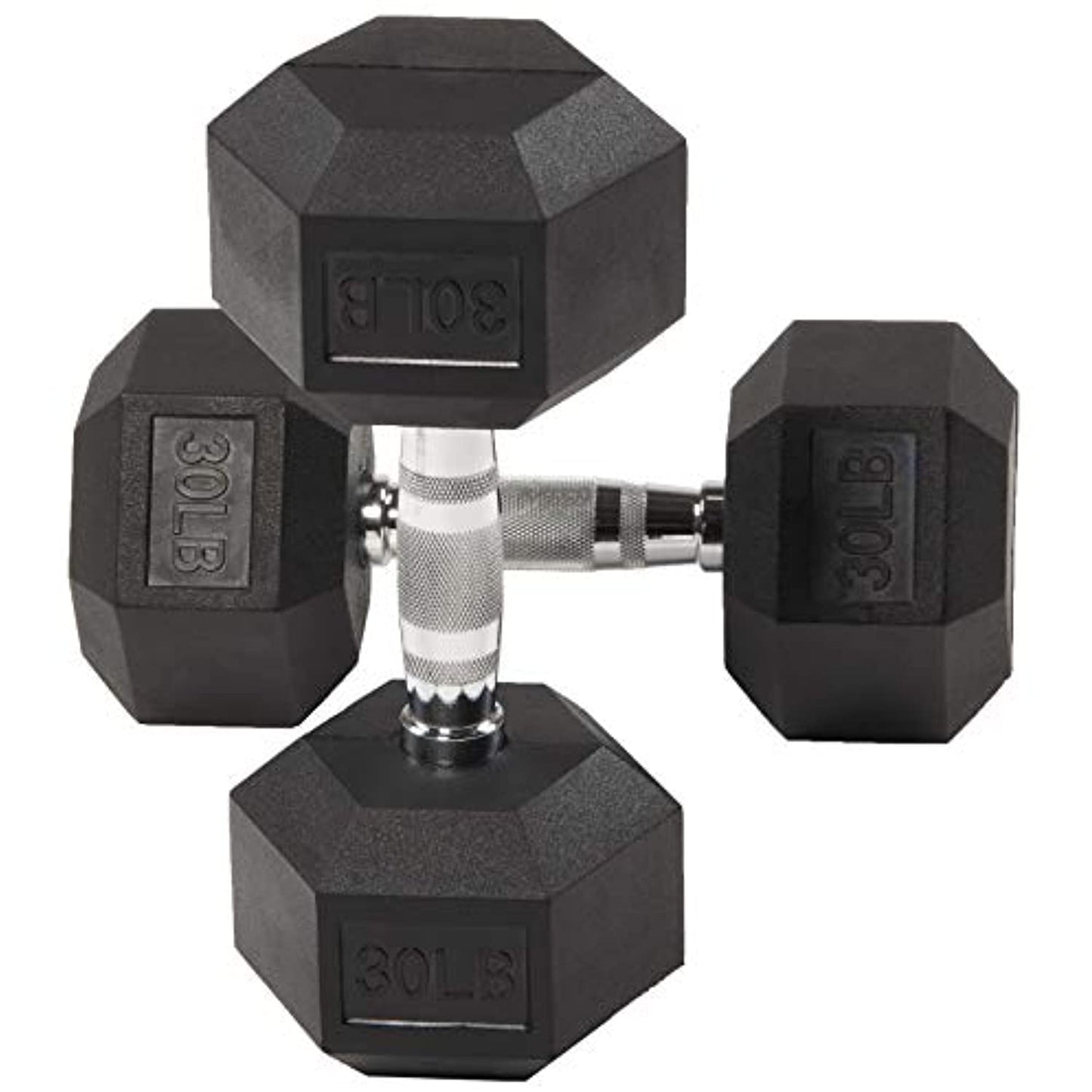 CQ Wellness Rubber Encased Hex Dumbbell in Pairs