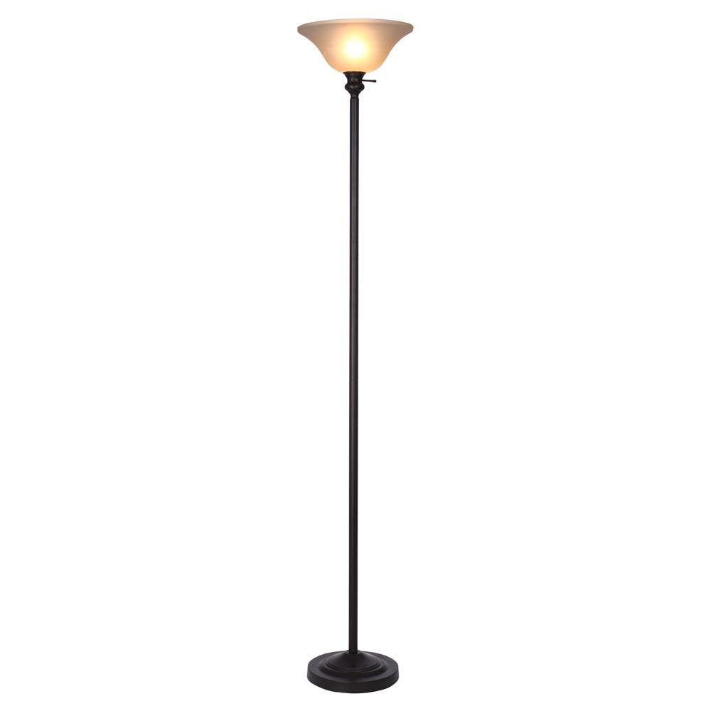 Hampton Bay 71.25 in. Bronze Torchiere Floor Lamp 1000029926 - New