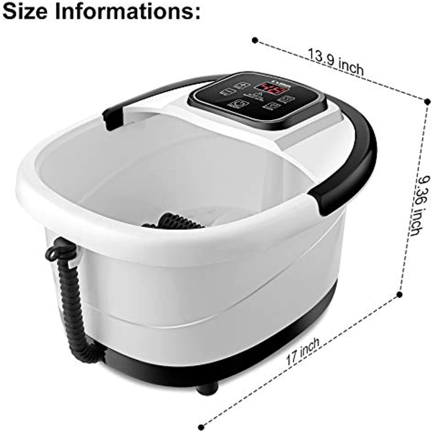 Foot Spa Bath Massager with Heat, Bubble Jets, 8 Long Massage Rollers (preowned)