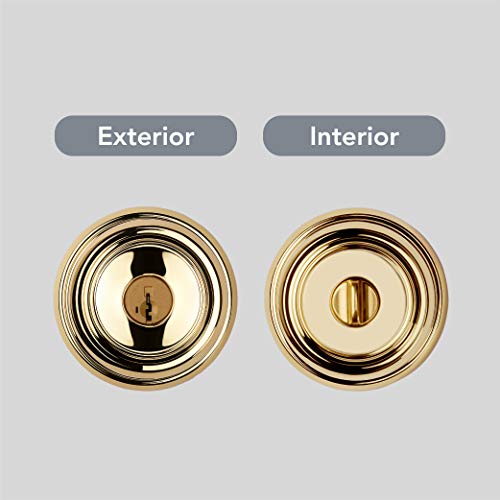 Baldwin Prestige Alcott Entry Knob featuring SmartKey in Lifetime Polished Brass