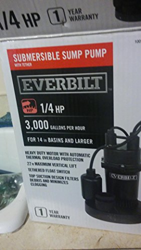 Everbilt 1/4 HP Submersible Sump Pump with Tether