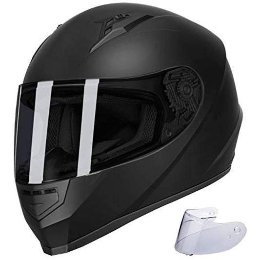 GLX Adult GX11 Compact Full Face Motorcycle Street Helmet, Black XLARGE *openbox