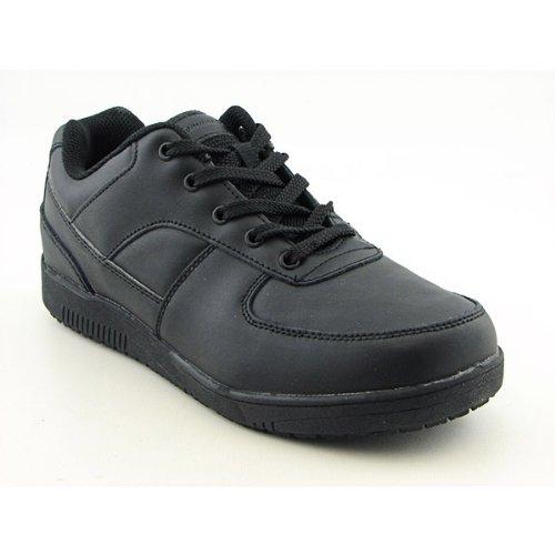 Genuine Grip Footwear Men's Slip-Resistant Athletic,Black Leather,US 14 W
