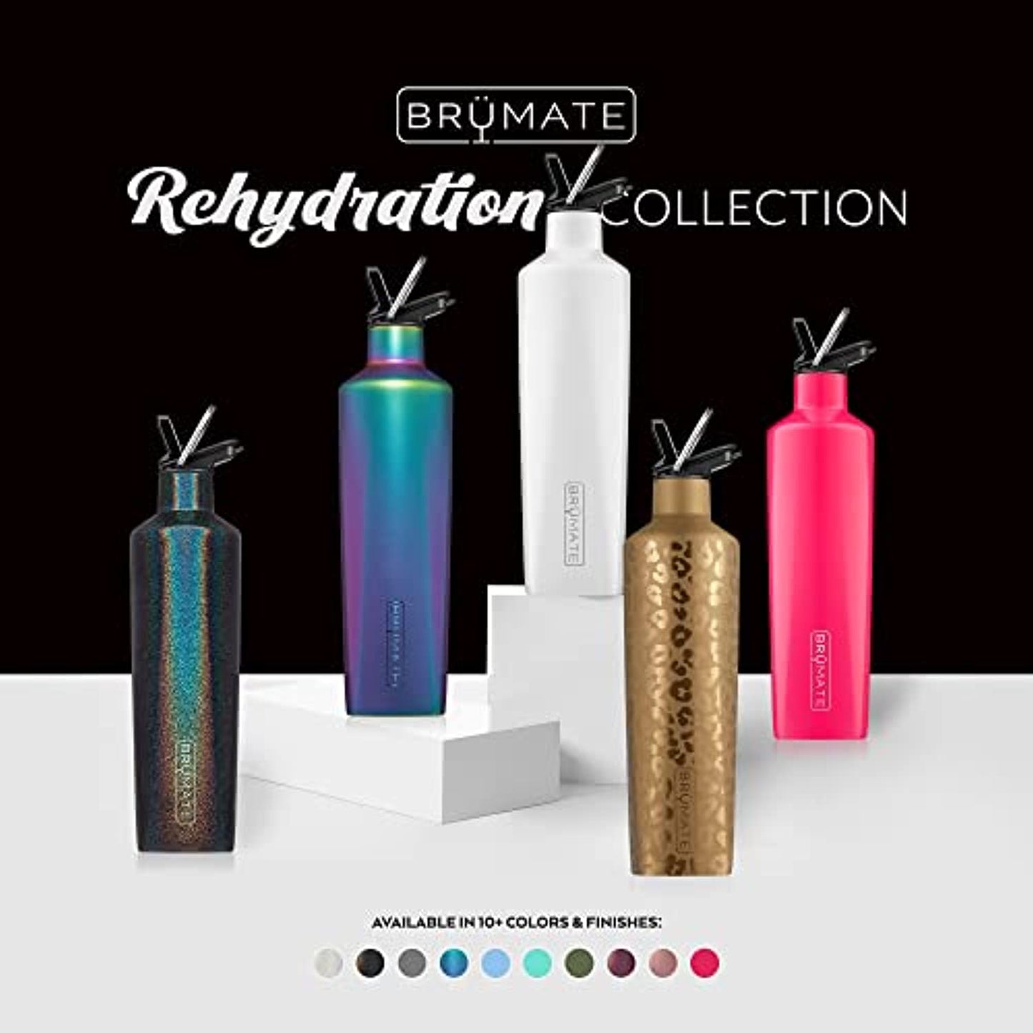 BrüMate ReHydration - 100% Leakproof 25oz Insulated Water Bottle with Straw -