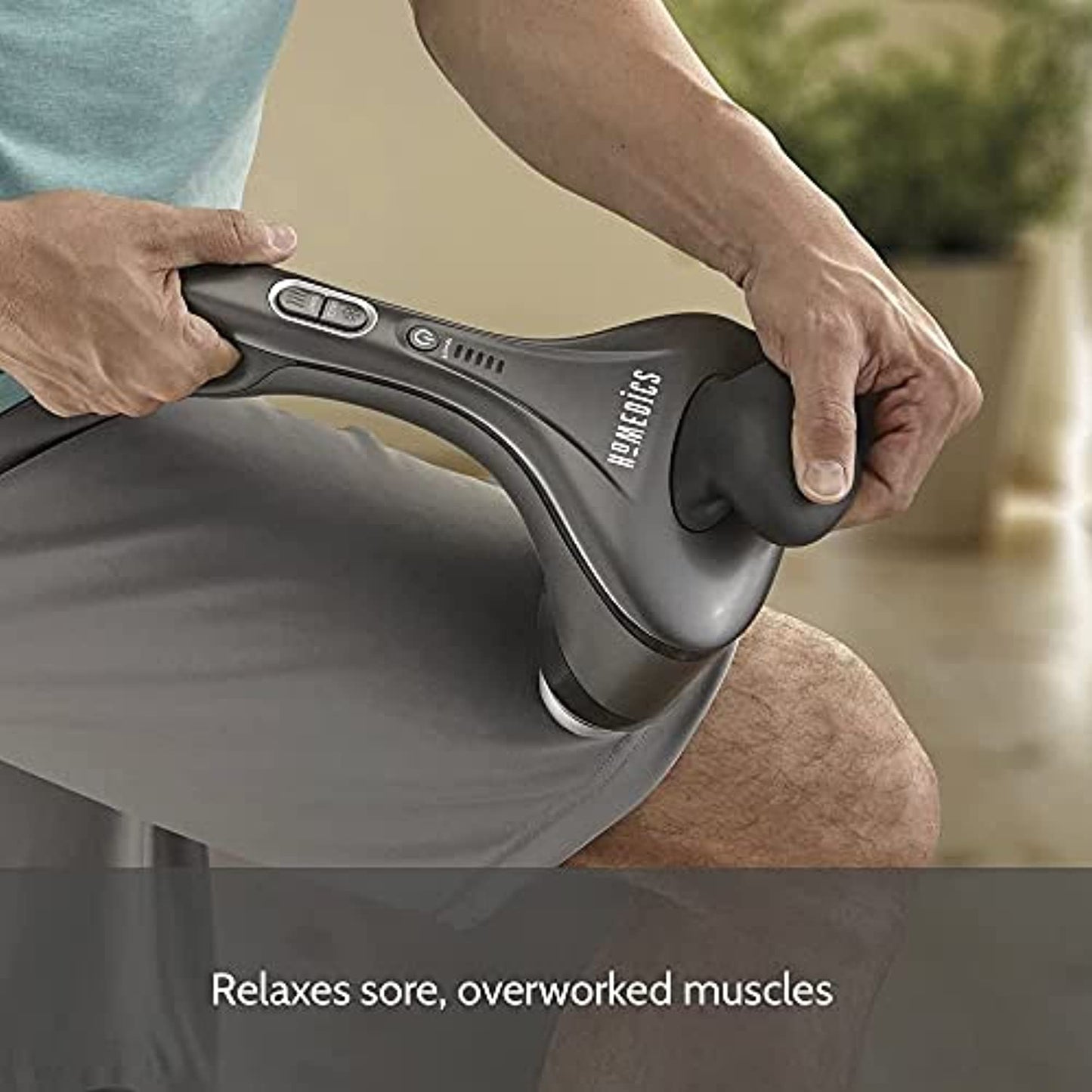 HoMedics Dual Temp Handheld Percussion Massage | 5 Speed Settings, 3