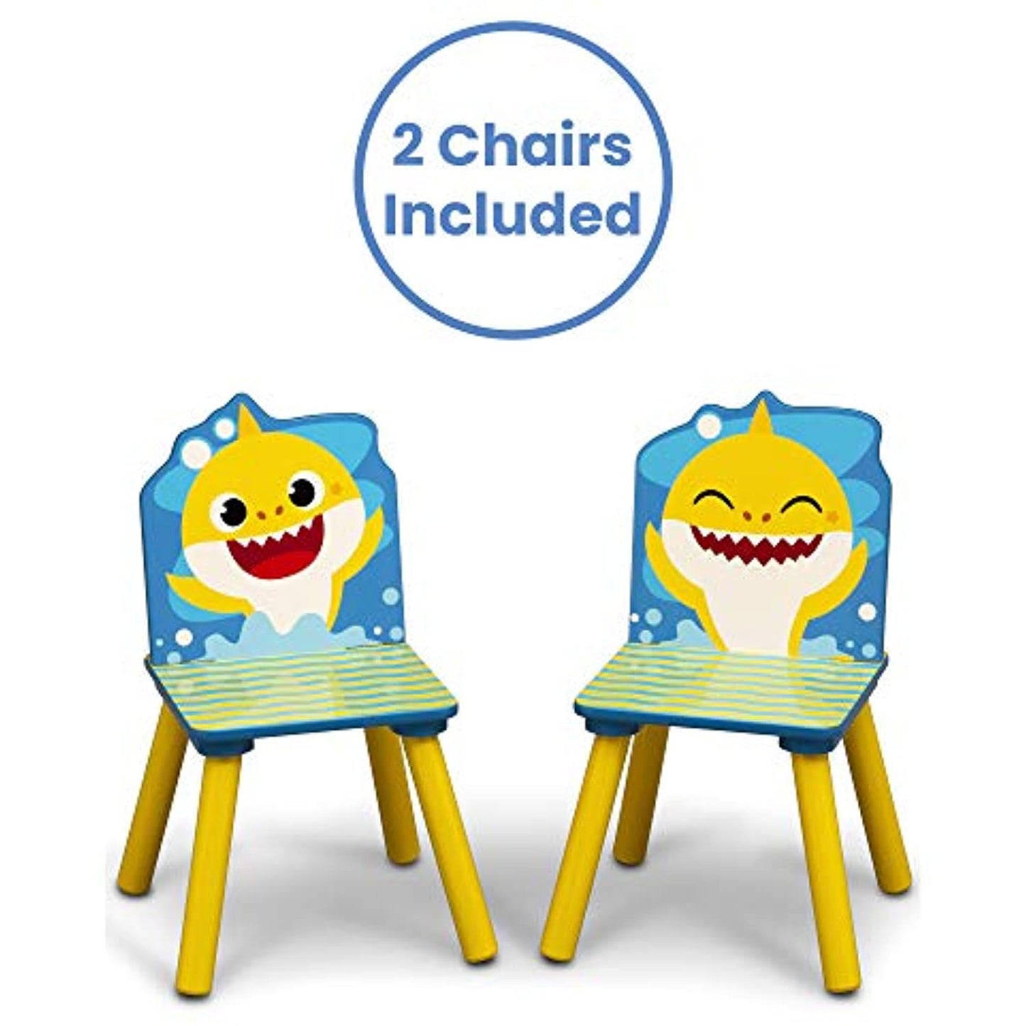 Baby Shark Kids Table and Chair Set with Storage (2 Chairs Included)  OPEN BOX