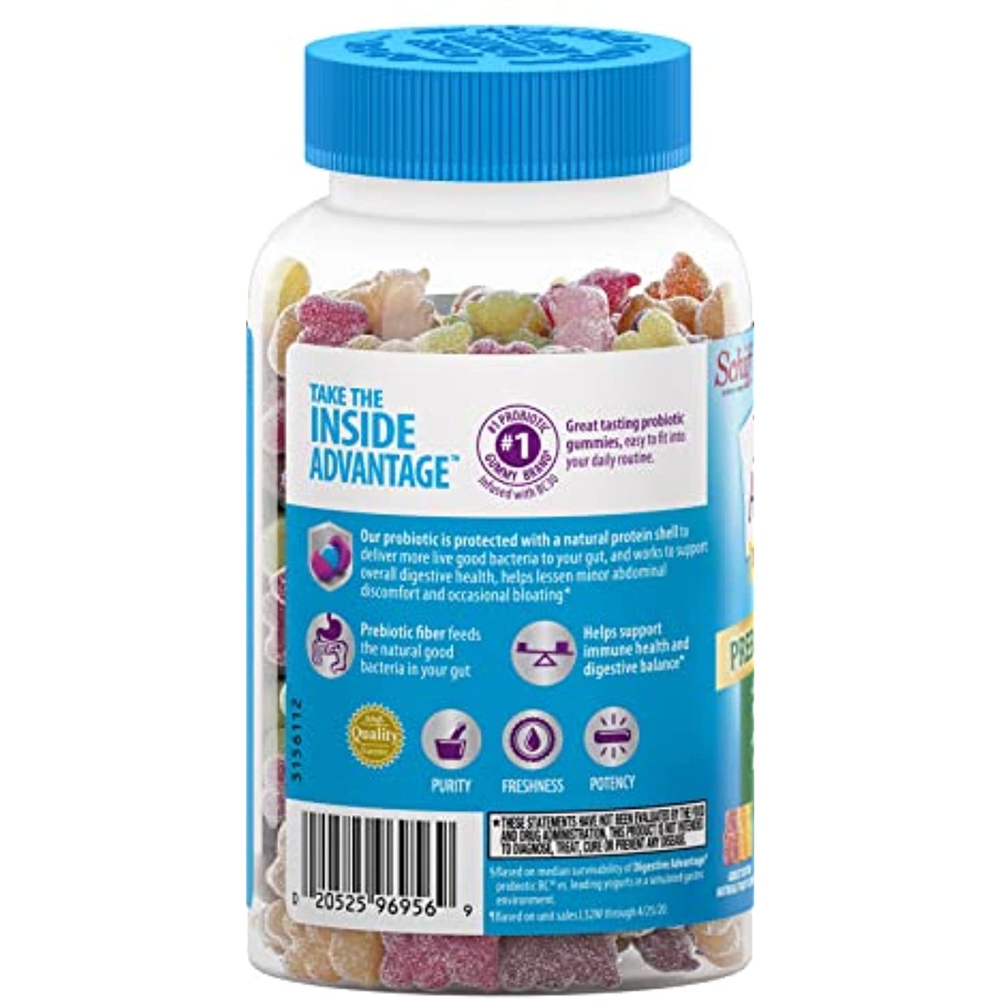 Digestive Advantage Prebiotic Fiber Plus Probiotic Gummies 48 ea Exp 01/23