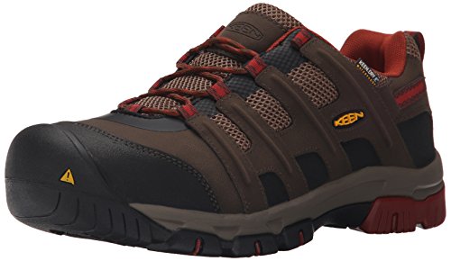Keen Utility Men's Omaha Low Waterproof Steel Toe Work Boot, Cascade Brown/Burnt Henna, 7 EE US