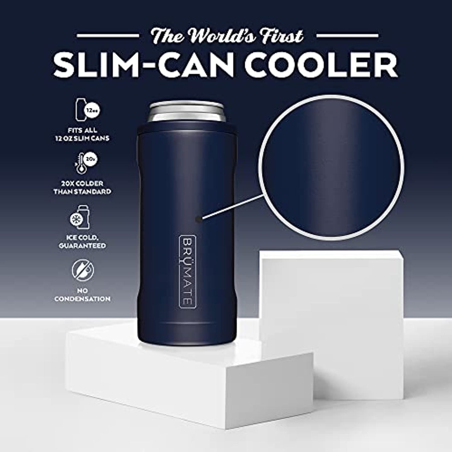 BrüMate Hopsulator Slim Can Cooler Insulated for 12oz Slim Cans | Skinny Can