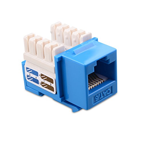 Cable Matters UL Listed 50-Pack Cat6 RJ45 Keystone Jack in Blue and Keystone