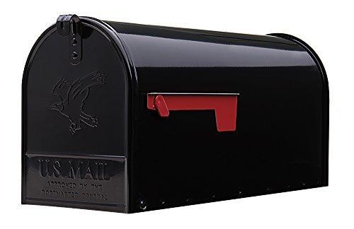 DENTED* Gibraltar Mailboxes Elite Large Capacity Galvanized Steel Black, Post-..