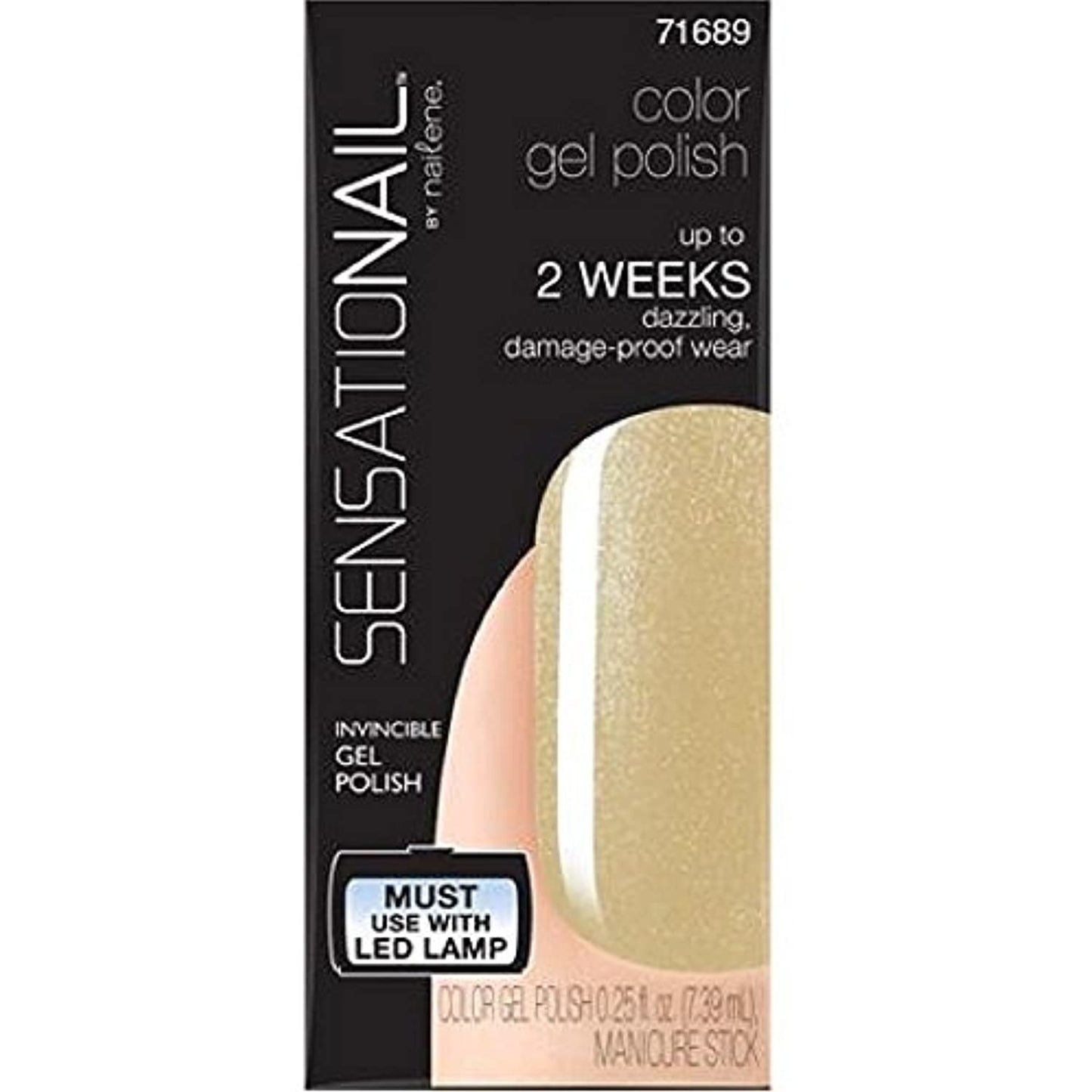 Sensationail Color Gel Polish (Little Gold Dress-71689) 0.25 oz- Lot of THREE