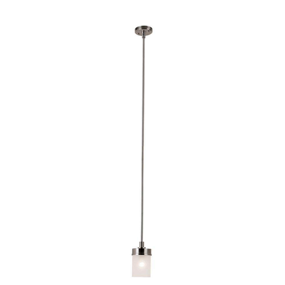 Hampton Bay 1001467498 1-Light Brushed Nickel Mini Pendant