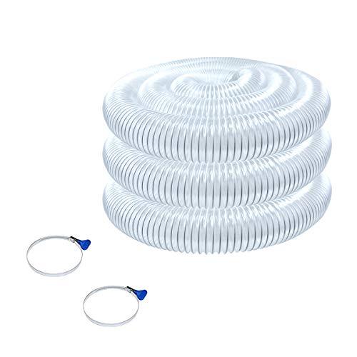 POWERTEC Heavy Duty 4-Inch x Flexible PVC Dust Collection Hose with 2 Key Hose..