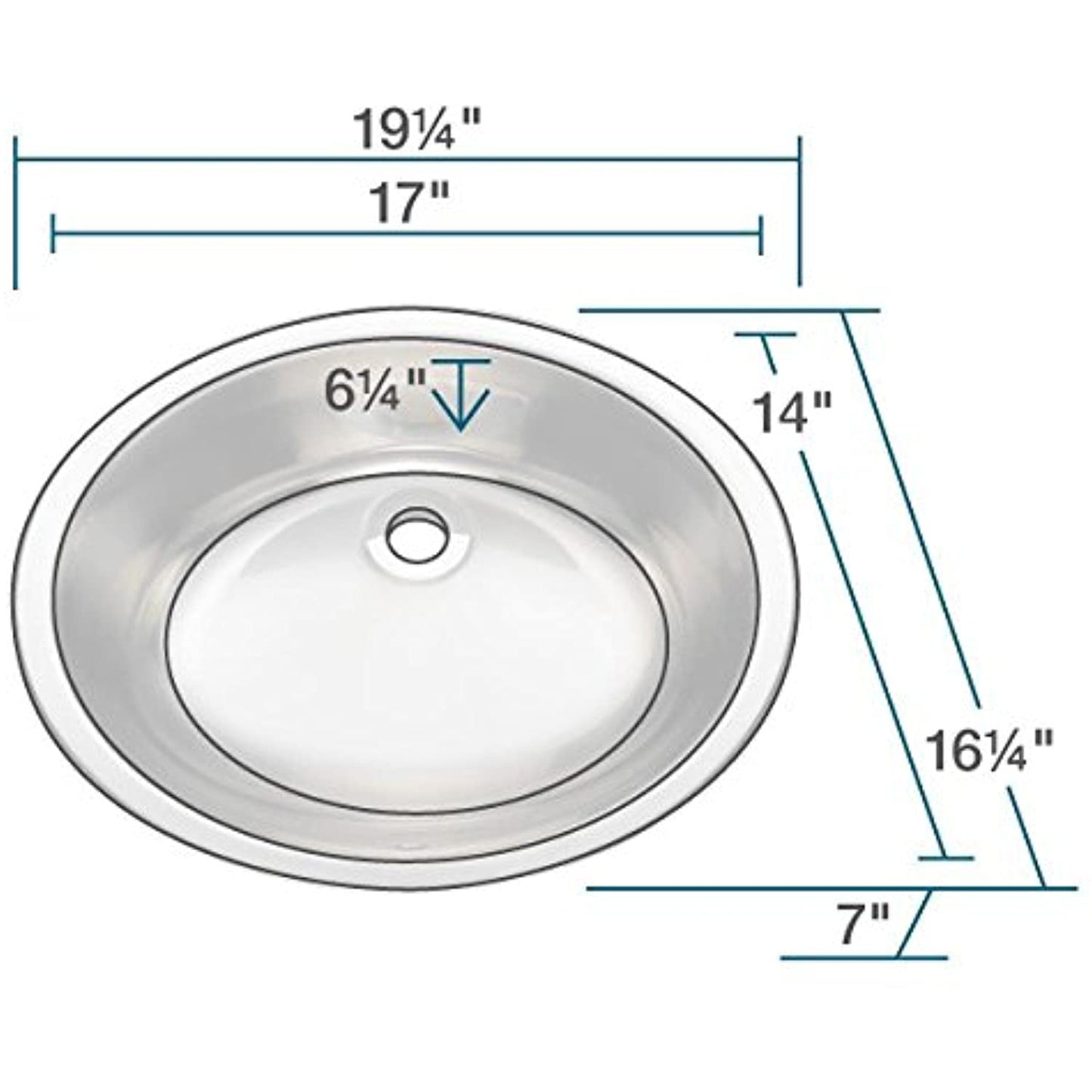 Countertop Sink Stainless Steel 1917-BN-ENS (OPEN BOX)