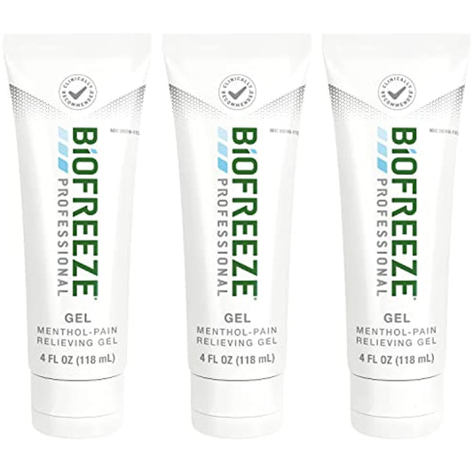 Biofreeze Professional Pain Relief Gel, 4 oz. Tube, Green, Pack of 3