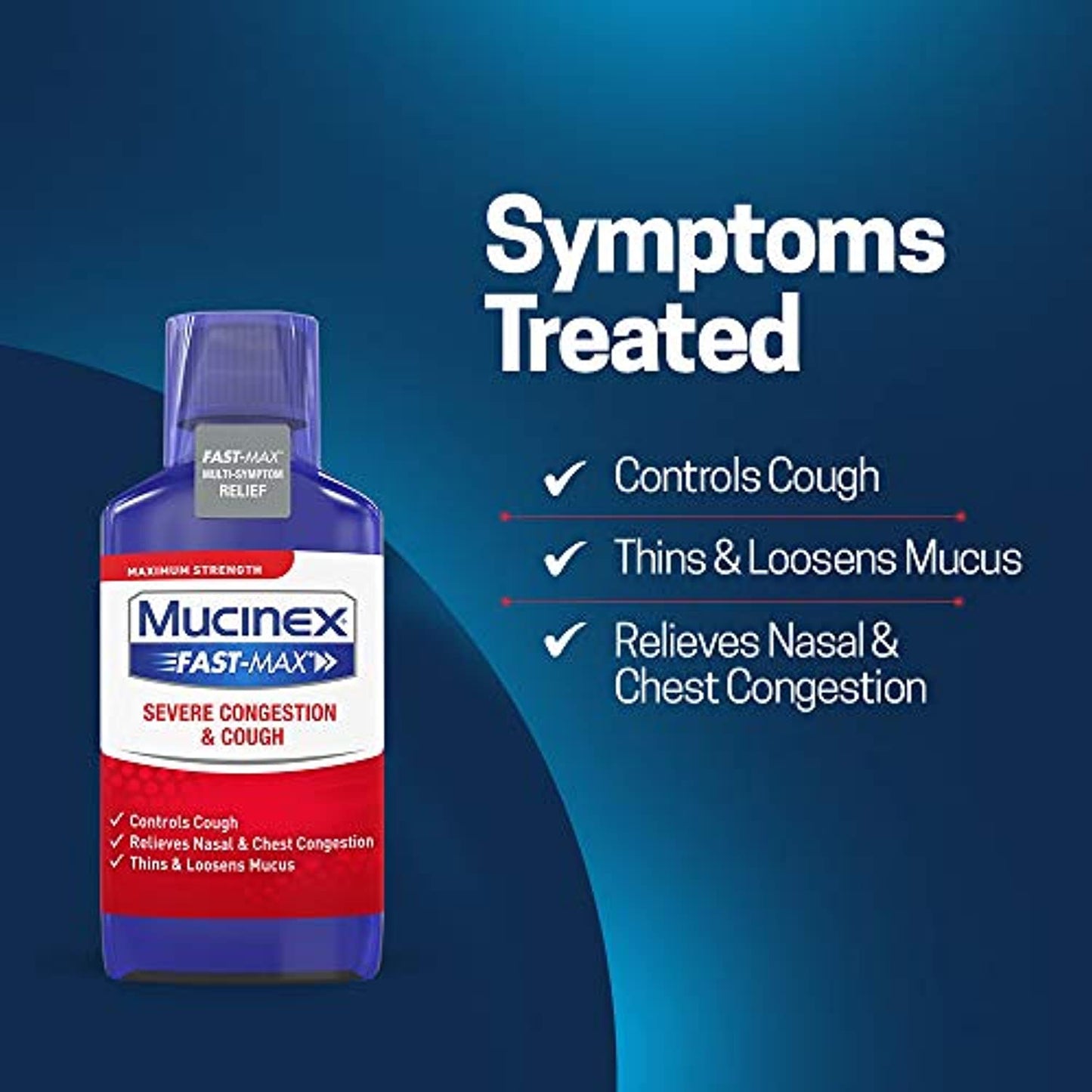Congestion and Cough Liquid, Mucinex Fast-Max Severe Congestion and Cough Liquid, 6 fl. oz., Fast Acting Maximum Strength Formula (Pack of 4)