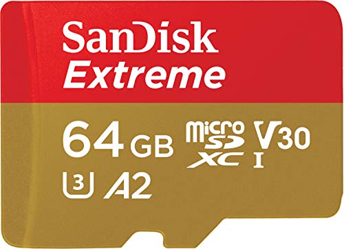 SanDisk 64GB Extreme microSD UHS-I Card with Adapter - U3 A2 -