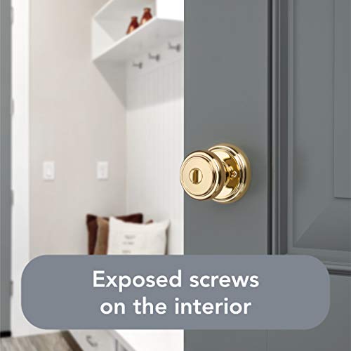Baldwin Prestige Alcott Entry Knob featuring SmartKey in Lifetime Polished Brass