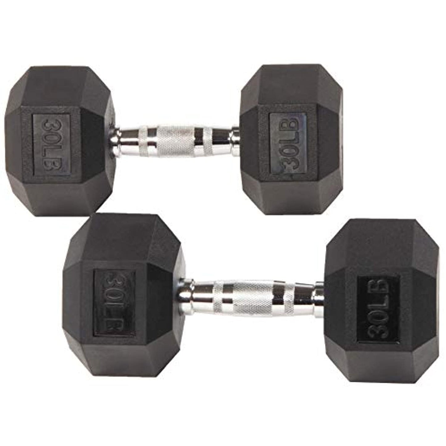 CQ Wellness Rubber Encased Hex Dumbbell in Pairs